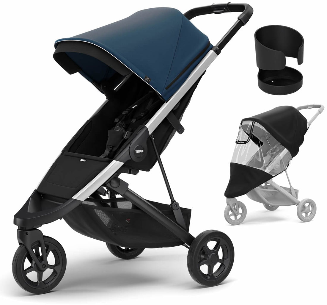 Thule Spring Stroller + Essentials Bundle - Majolica Blue - 11300103-CUP-RC