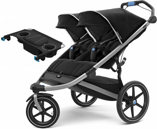 Thule Urban Glide 2 Double Jogging Stroller + Sport Organizer - Black