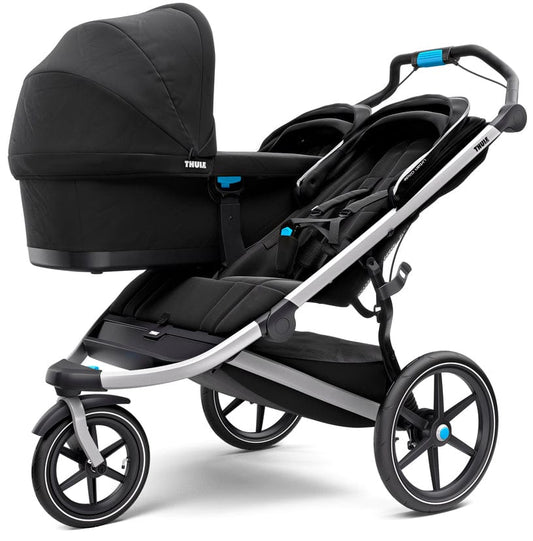 Thule Urban Glide 2 Double Jogging Stroller + Bassinet Bundle - Black / Black - 10101951-20110748