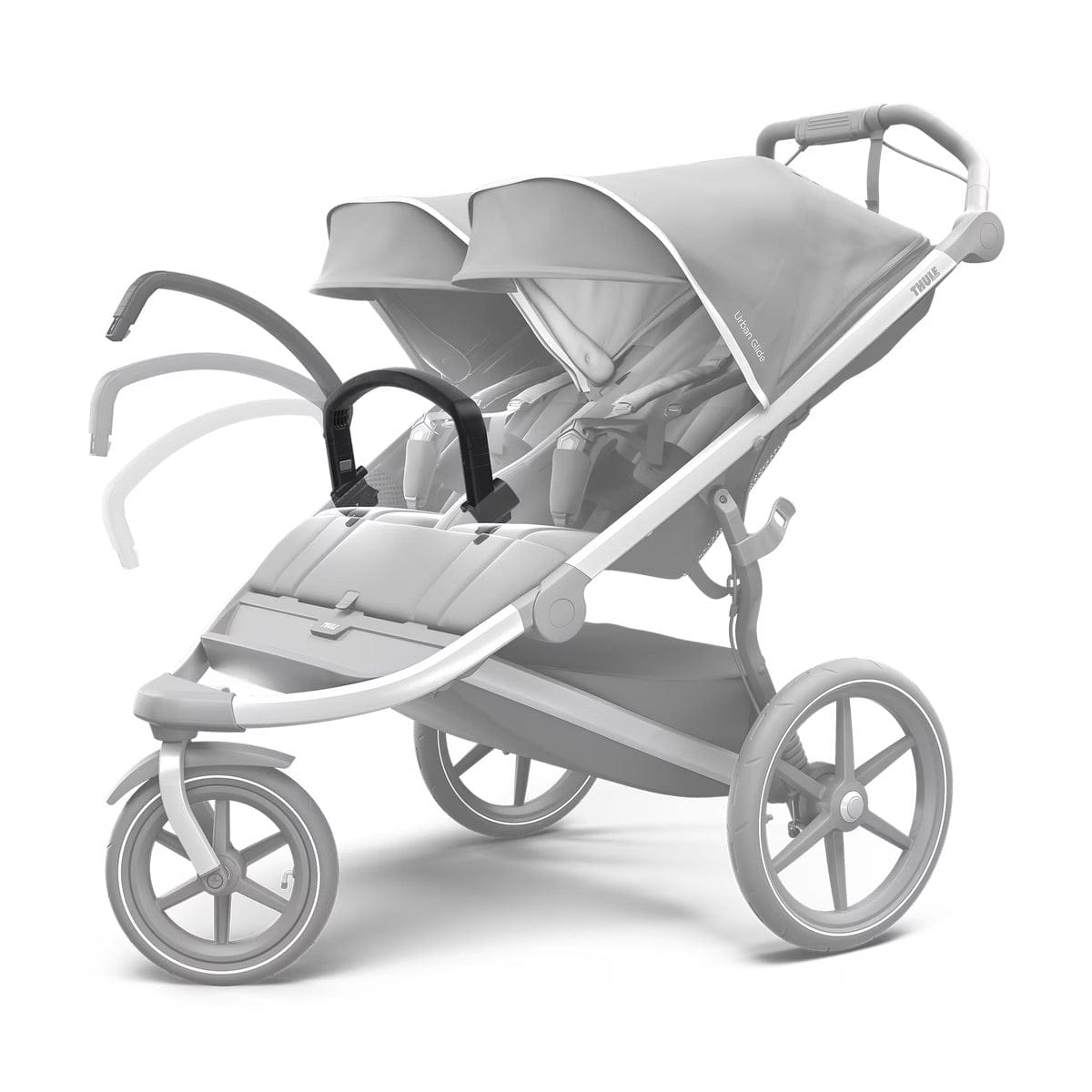 Thule Urban Glide 2 Double Jogging Stroller Essentials Bundle - Jet Black - 10101951-BAR-CAGE