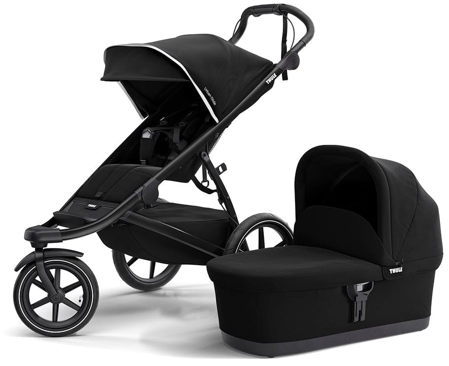 Thule Urban Glide 2 Single Jogging Stroller + Bassinet Bundle - Black / Black