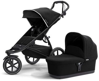 Thule Urban Glide 2 Single Jogging Stroller + Bassinet Bundle - Black / Black