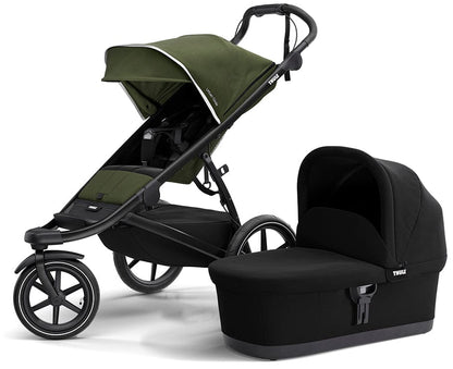 Thule Urban Glide 2 Single Jogging Stroller + Bassinet Bundle - Cypress Green / Black