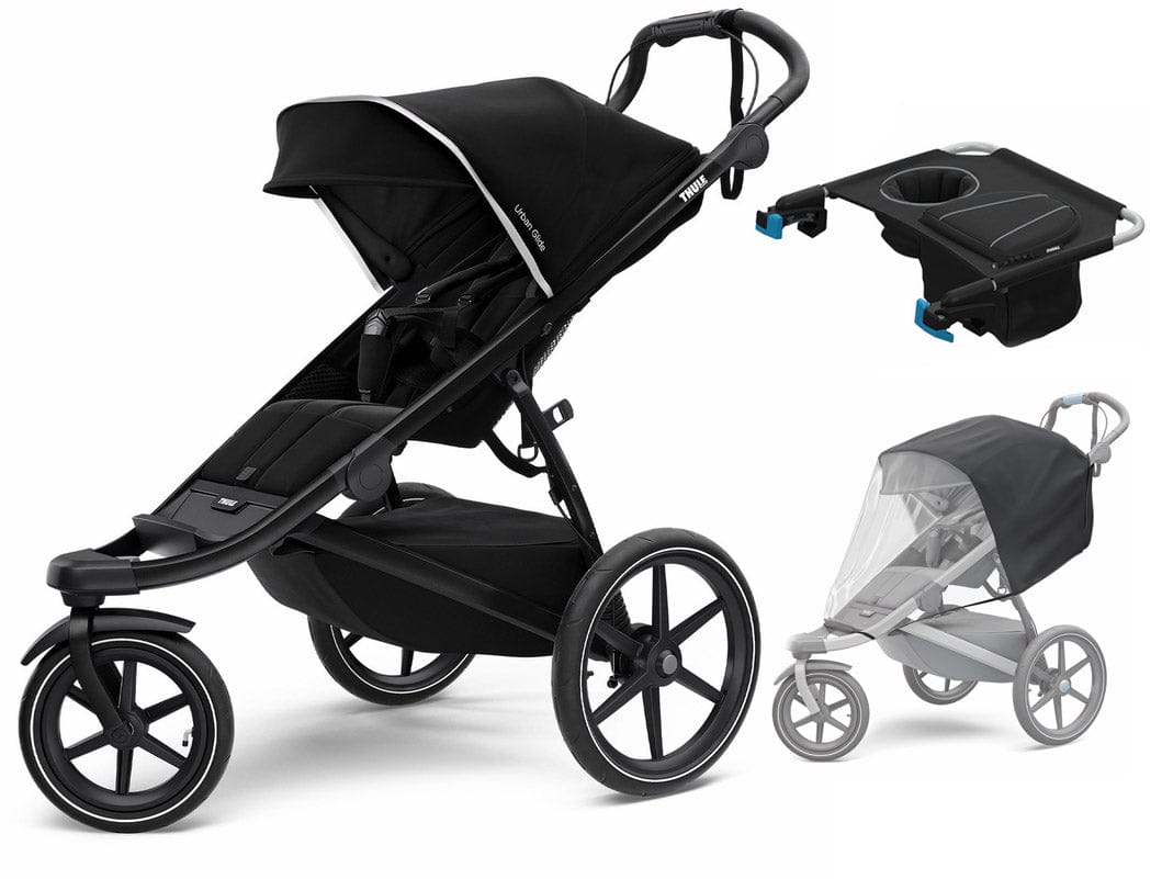 Thule Urban Glide 2 Single Jogging Stroller + Essentials Bundle - Black - 10101949-OS-RC