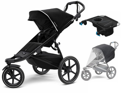 Thule Urban Glide 2 Single Jogging Stroller + Essentials Bundle - Black - 10101949-OS-RC