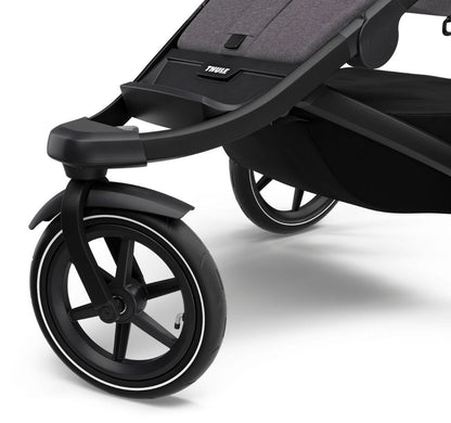 Thule Urban Glide 2 Single Jogging Stroller + Water Bottle Cage Bundle - Black - T-UG2-S-B-B1