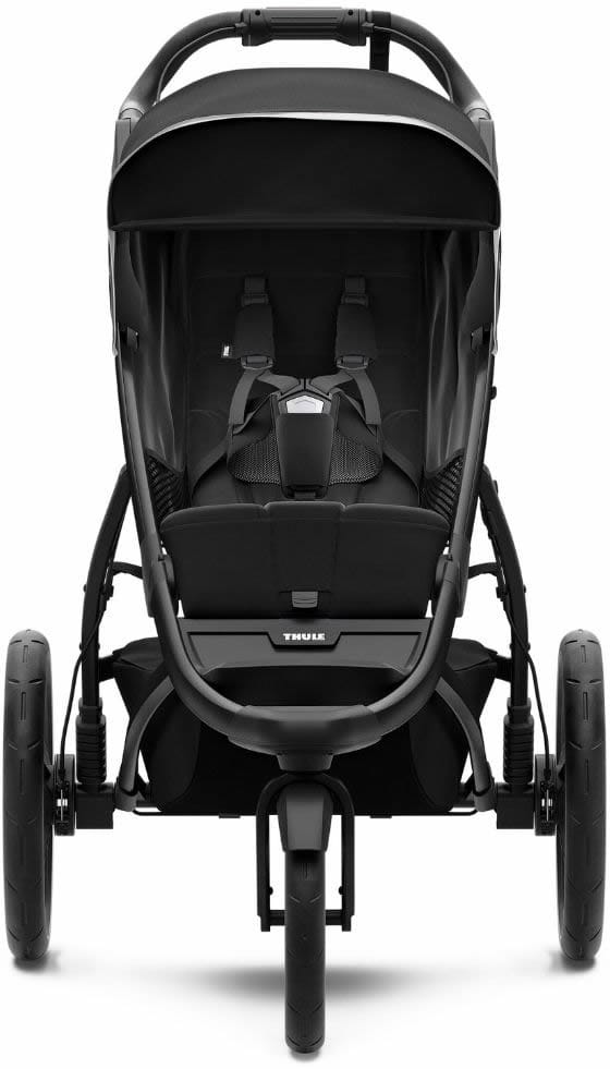 Thule Urban Glide 2 Single Jogging Stroller + Water Bottle Cage Bundle - Black - T-UG2-S-B-B1