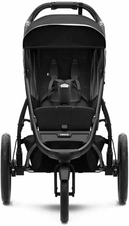 Thule Urban Glide 2 Single Jogging Stroller + Water Bottle Cage Bundle - Black - T-UG2-S-B-B1