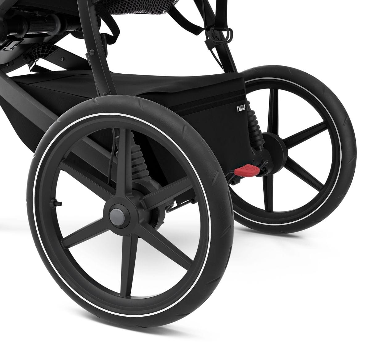 Thule Urban Glide 2 Single Jogging Stroller + Water Bottle Cage Bundle - Black - T-UG2-S-B-B1