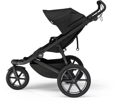Thule Urban Glide 3 Single Jogging Stroller with NON-Magnetic Buckle + Bassinet Bundle - Black - 10101972-20110754