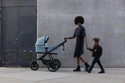 Thule Urban Glide 3 Single Jogging Stroller with NON-Magnetic Buckle + Bassinet Bundle - Mid-Blue - 10101973-20110756