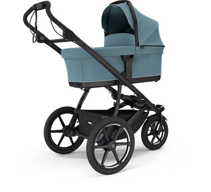 Thule Urban Glide 3 Single Jogging Stroller with NON-Magnetic Buckle + Bassinet Bundle - Mid-Blue - 10101973-20110756
