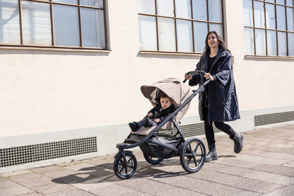 Thule Urban Glide 3 Single Jogging Stroller with NON-Magnetic Buckle + Cup Holder + Bassinet Bundle - Tinted Taupe - 10101704-20110777