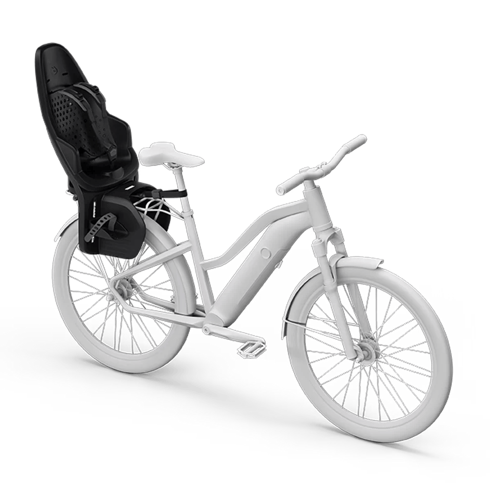 Thule Yepp Maxi 2 Rack Mount Child Bike Seat + Delight 2 Rear Light Bundle - Black