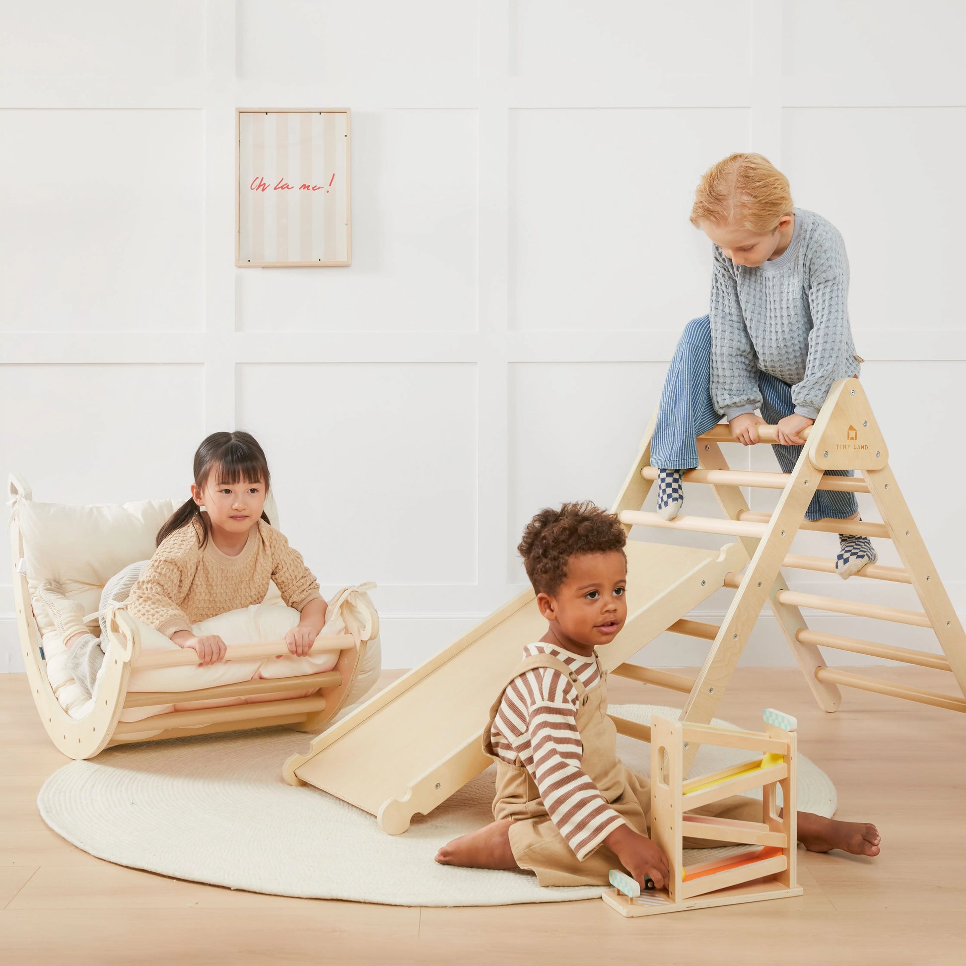 Tiny Land® 7-in-1 Montessori Climbing Set with Play Pad - TLTGPT006OW-BDL01
