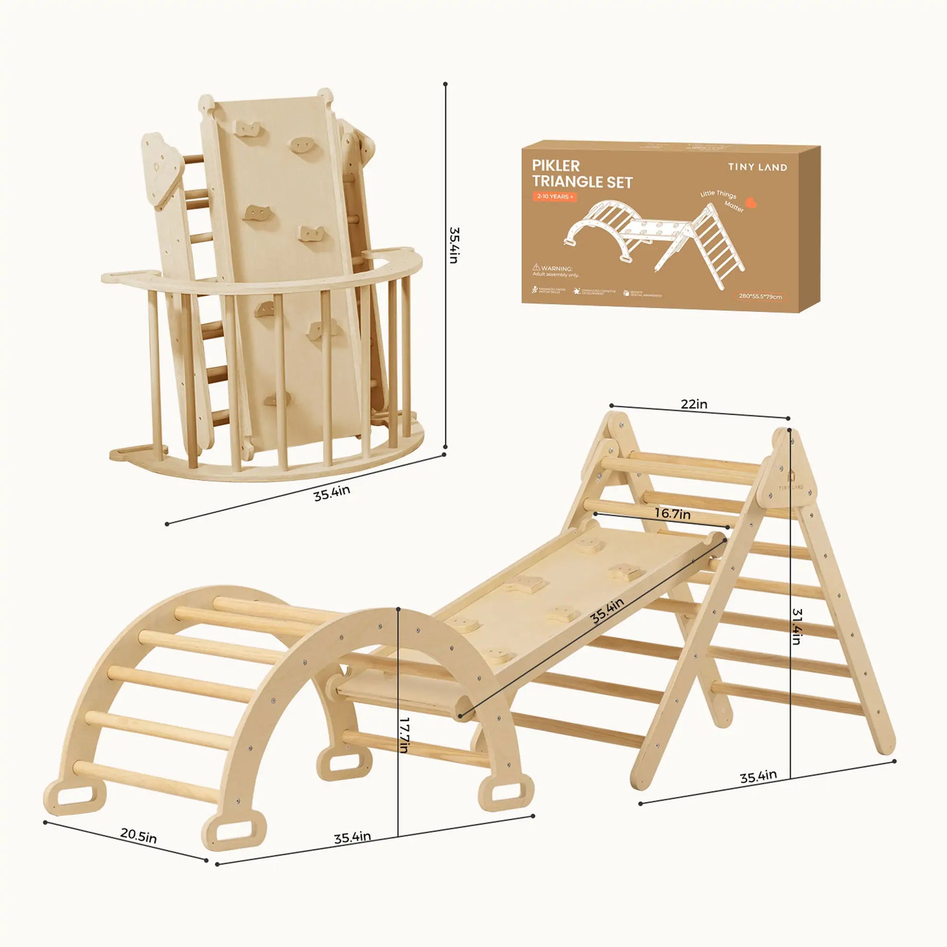 Tiny Land® 7-in-1 Montessori Climbing Set with Play Pad - TLTGPT006OW-BDL01