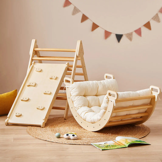 Tiny Land® 7-in-1 Montessori Climbing Set with Play Pad - TLTGPT006OW-BDL01