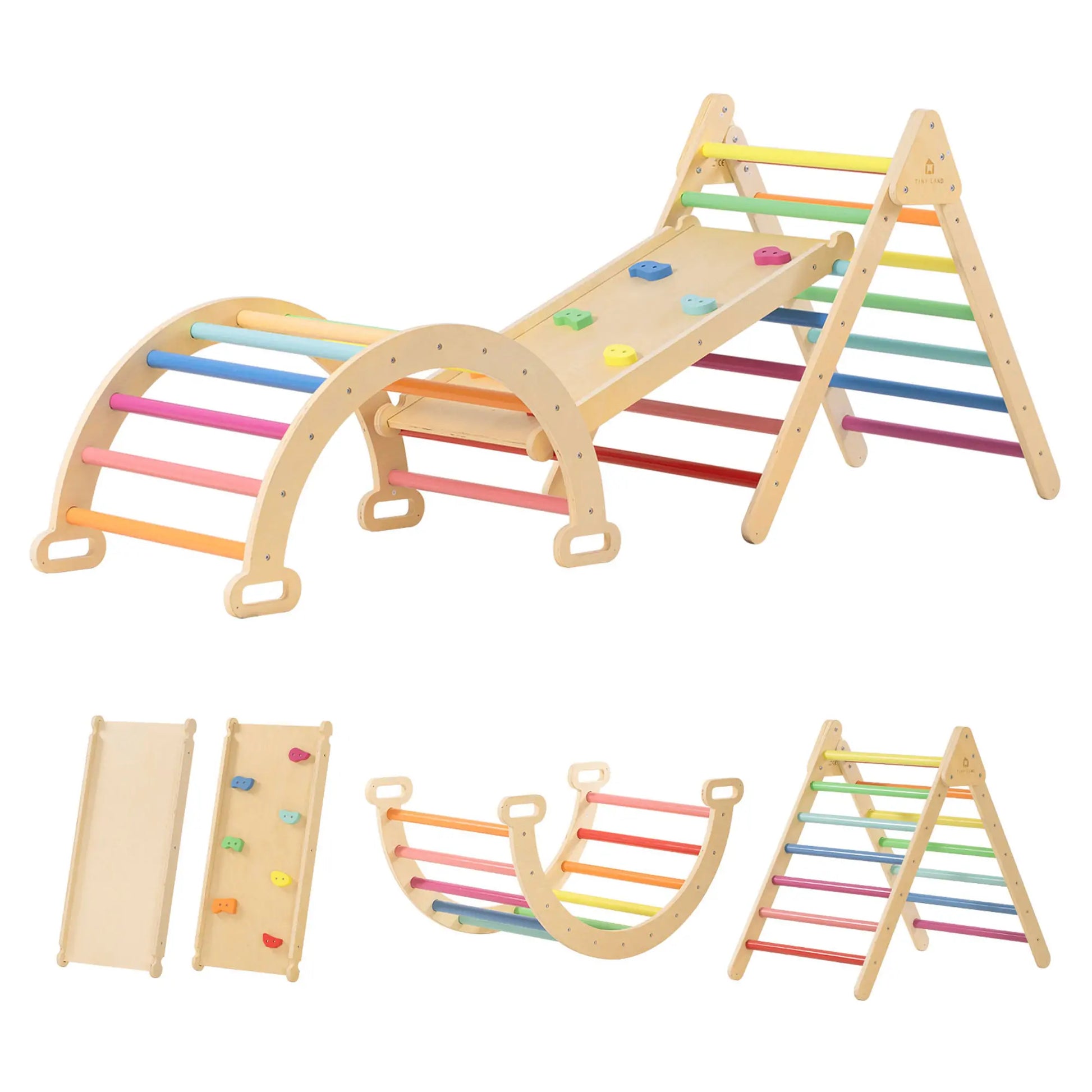 Tiny Land® 7-in-1 Rainbow Climbing Set - TLTGPT007RC