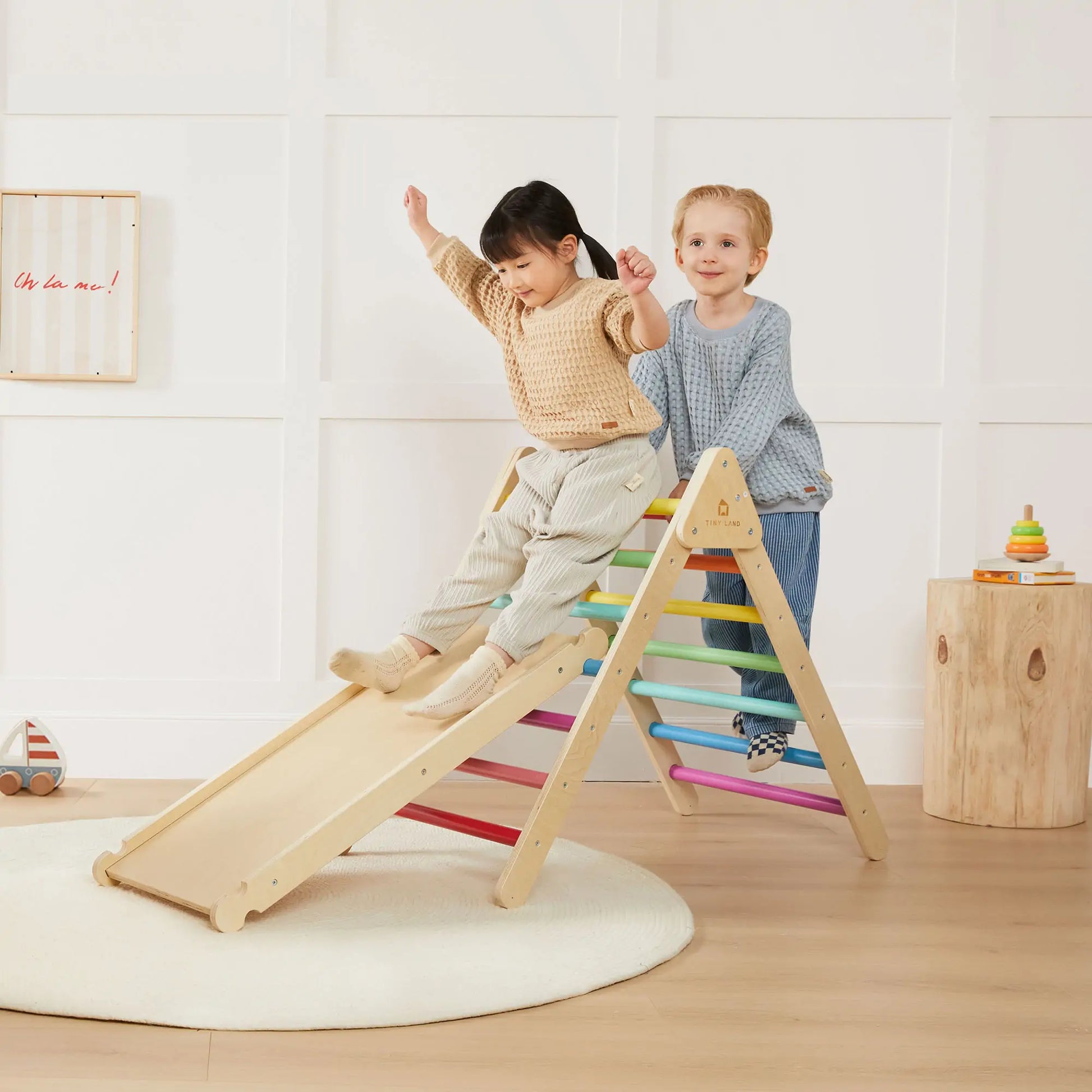 Tiny Land® 7-in-1 Rainbow Climbing Set with Play Pad - TLTGPT007RC-BDL01