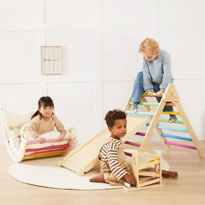 Tiny Land® 7-in-1 Rainbow Climbing Set with Play Pad - TLTGPT007RC-BDL01
