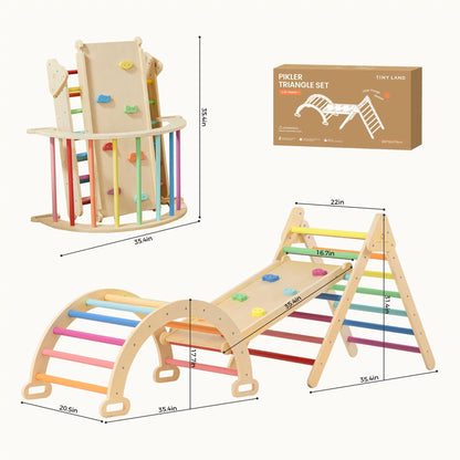 Tiny Land® 7-in-1 Rainbow Climbing Set with Play Pad - TLTGPT007RC-BDL01