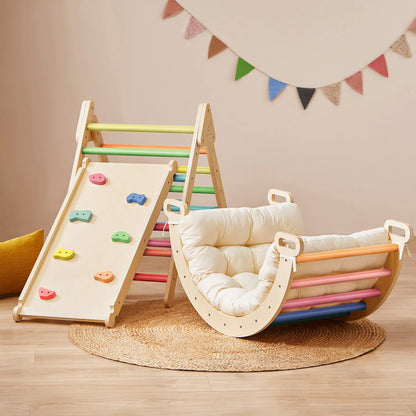 Tiny Land® 7-in-1 Rainbow Climbing Set with Play Pad - TLTGPT007RC-BDL01