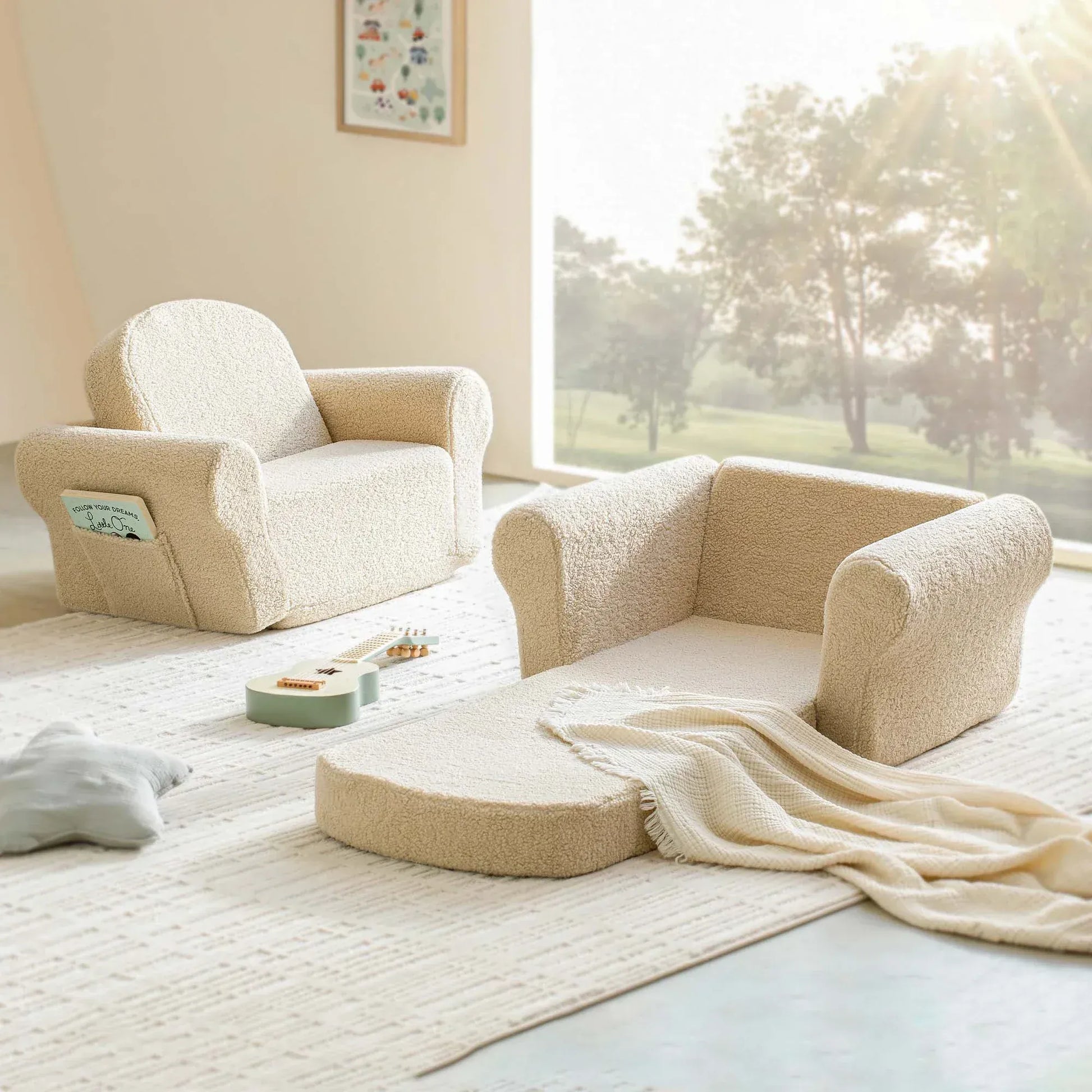 Tiny Land® Afternoon Couch —— Cream Kids Chair - TLHKKS001WT