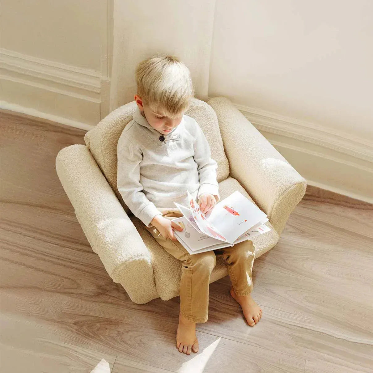 Tiny Land® Afternoon Couch —— Cream Kids Chair - TLHKKS001WT