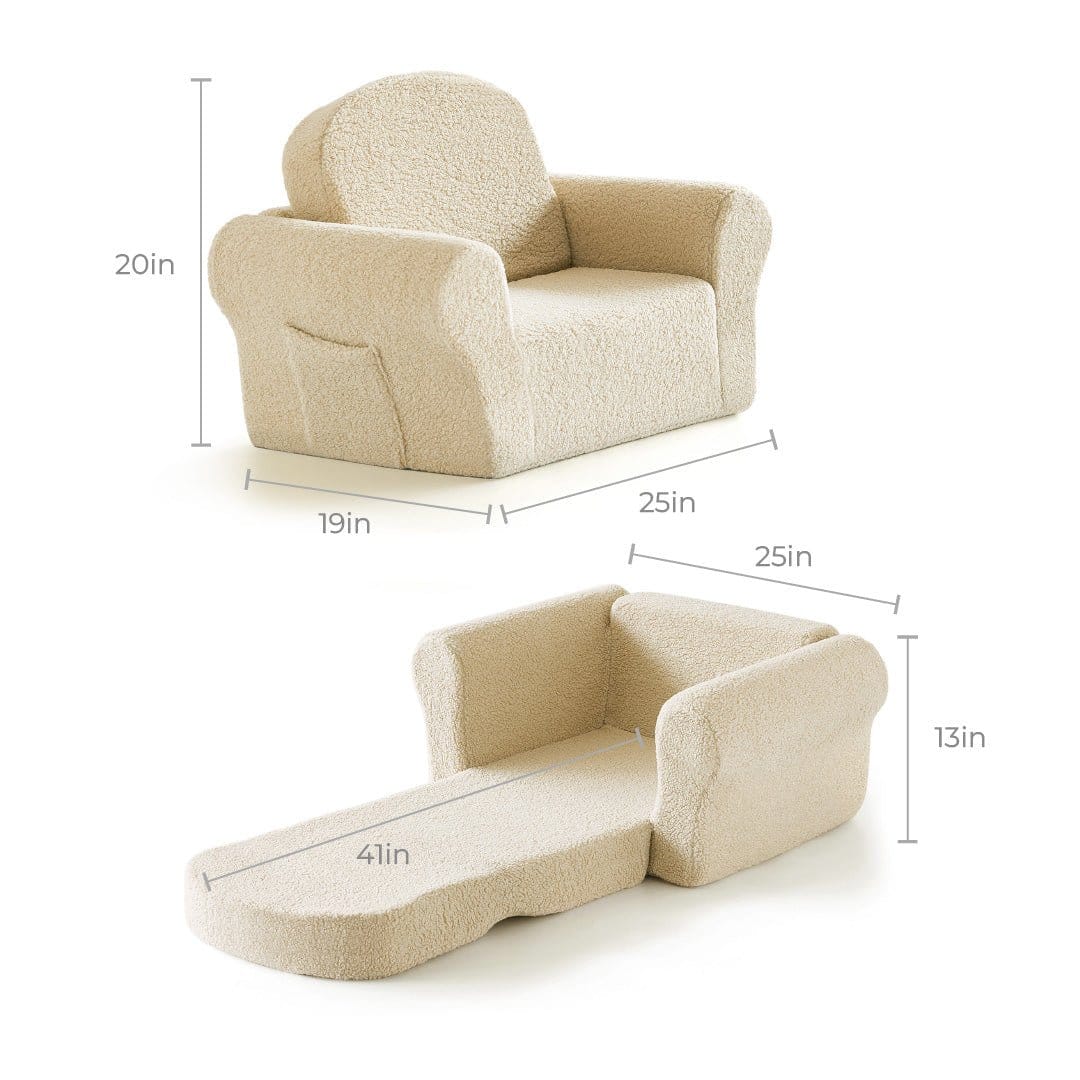 Tiny Land® Afternoon Couch —— Cream Kids Chair - TLHKKS001WT