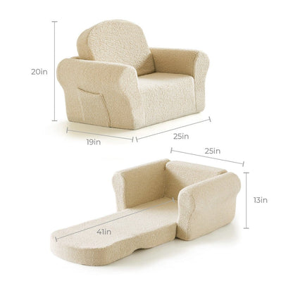 Tiny Land® Afternoon Couch —— Cream Kids Chair - TLHKKS001WT