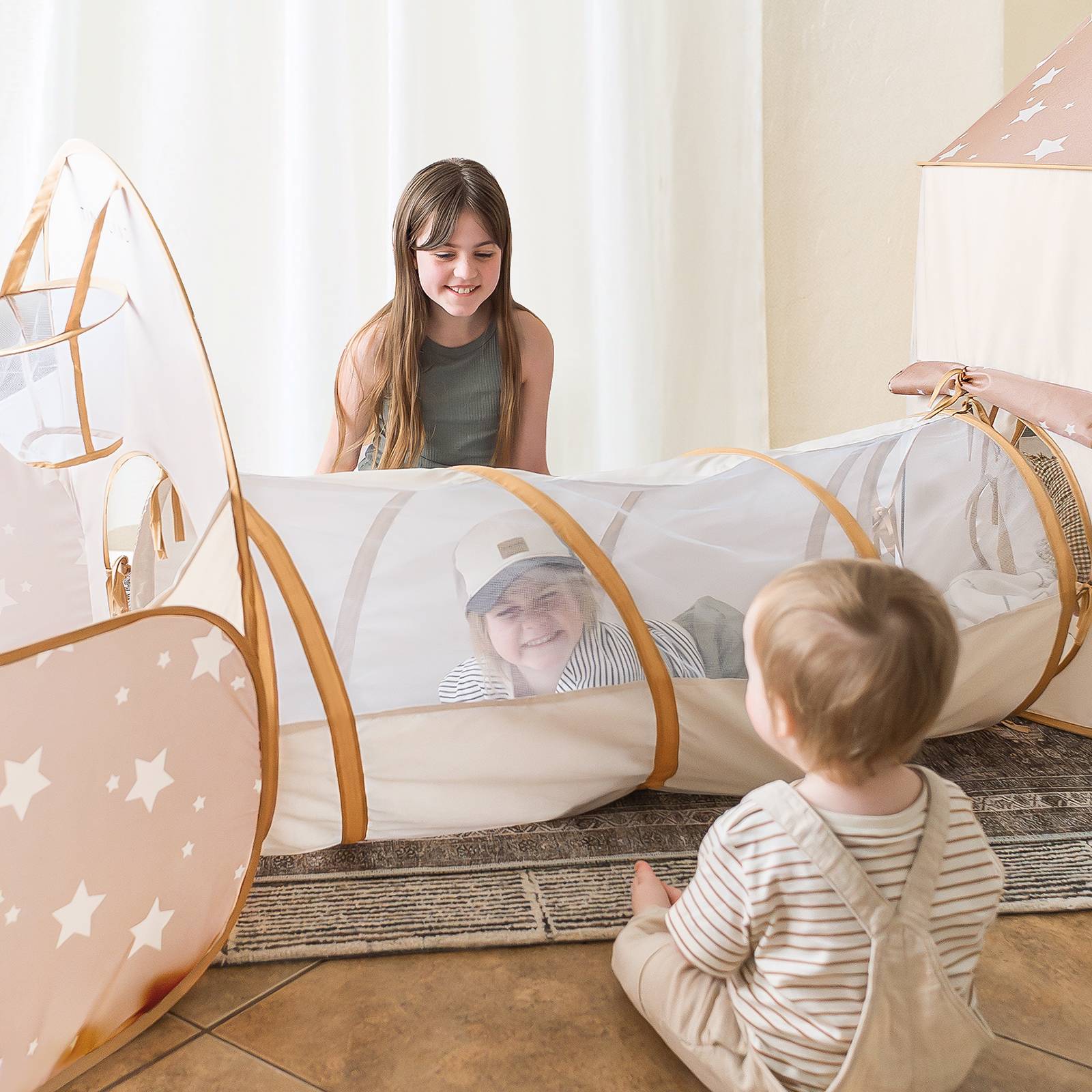 Tiny Land® Compact Adventure 3-in-1 Play Tunnel With no Balls - TLTGTT006BN