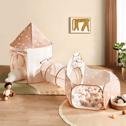 Tiny Land® Compact Adventure 3-in-1 Play Tunnel With no Balls - TLTGTT006BN