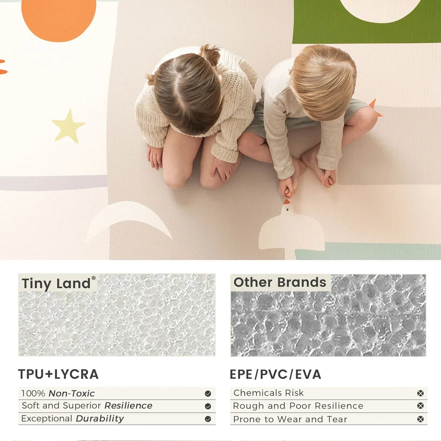 Tiny Land® Double-Sided Baby Playmat Forest Track Wonder - TLBAPM004GN