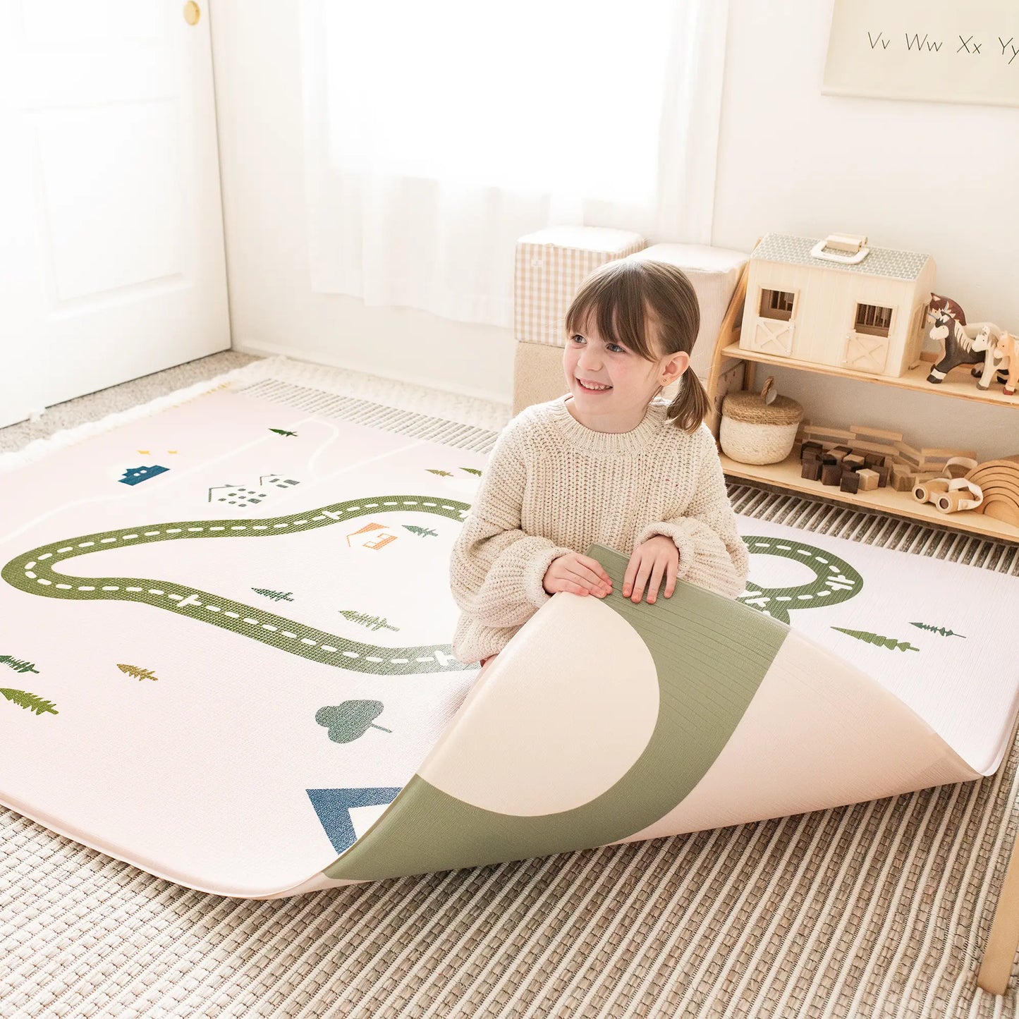 Tiny Land® Double-Sided Baby Playmat Forest Track Wonder - TLBAPM004GN