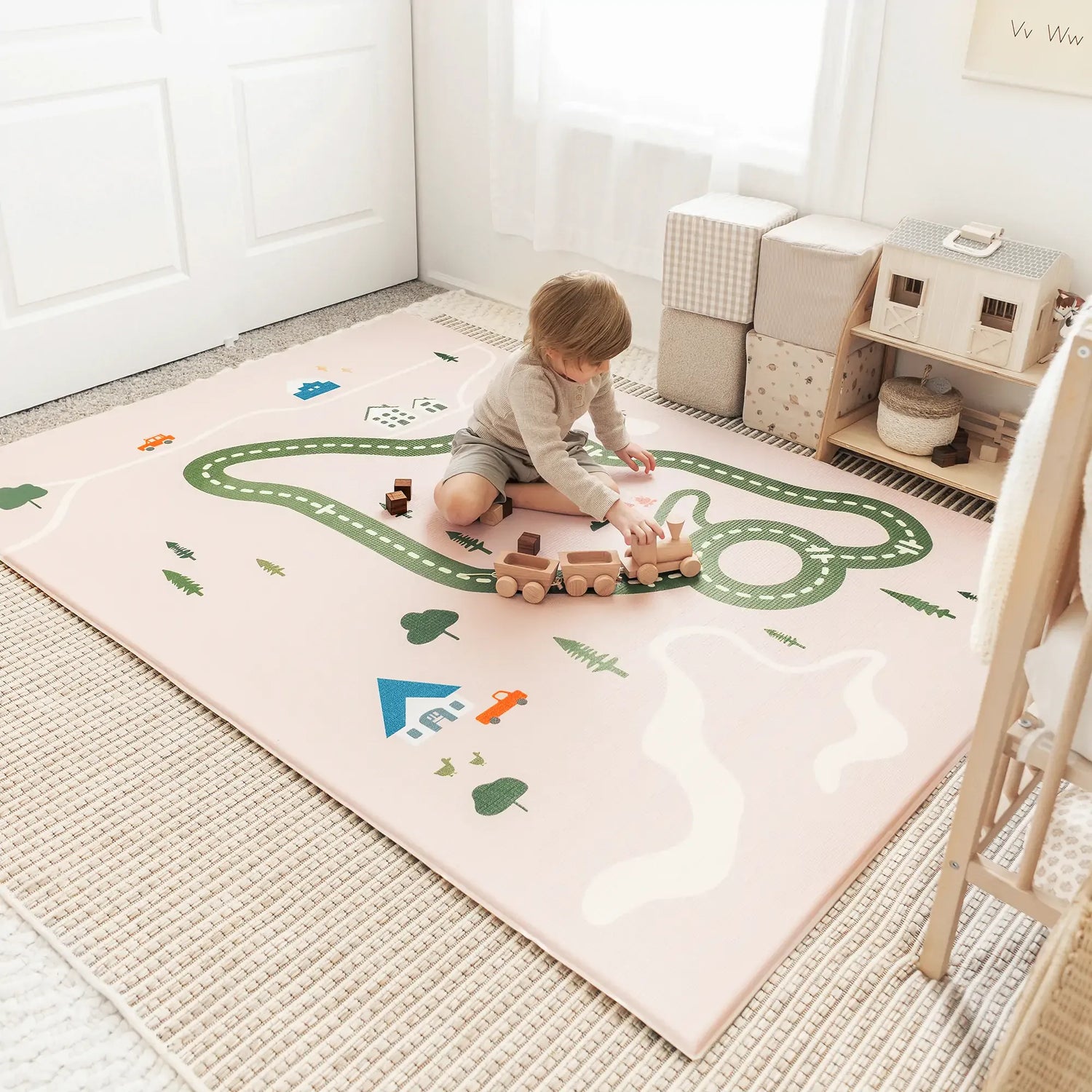 Tiny Land® Double-Sided Baby Playmat Forest Track Wonder - TLBAPM004GN