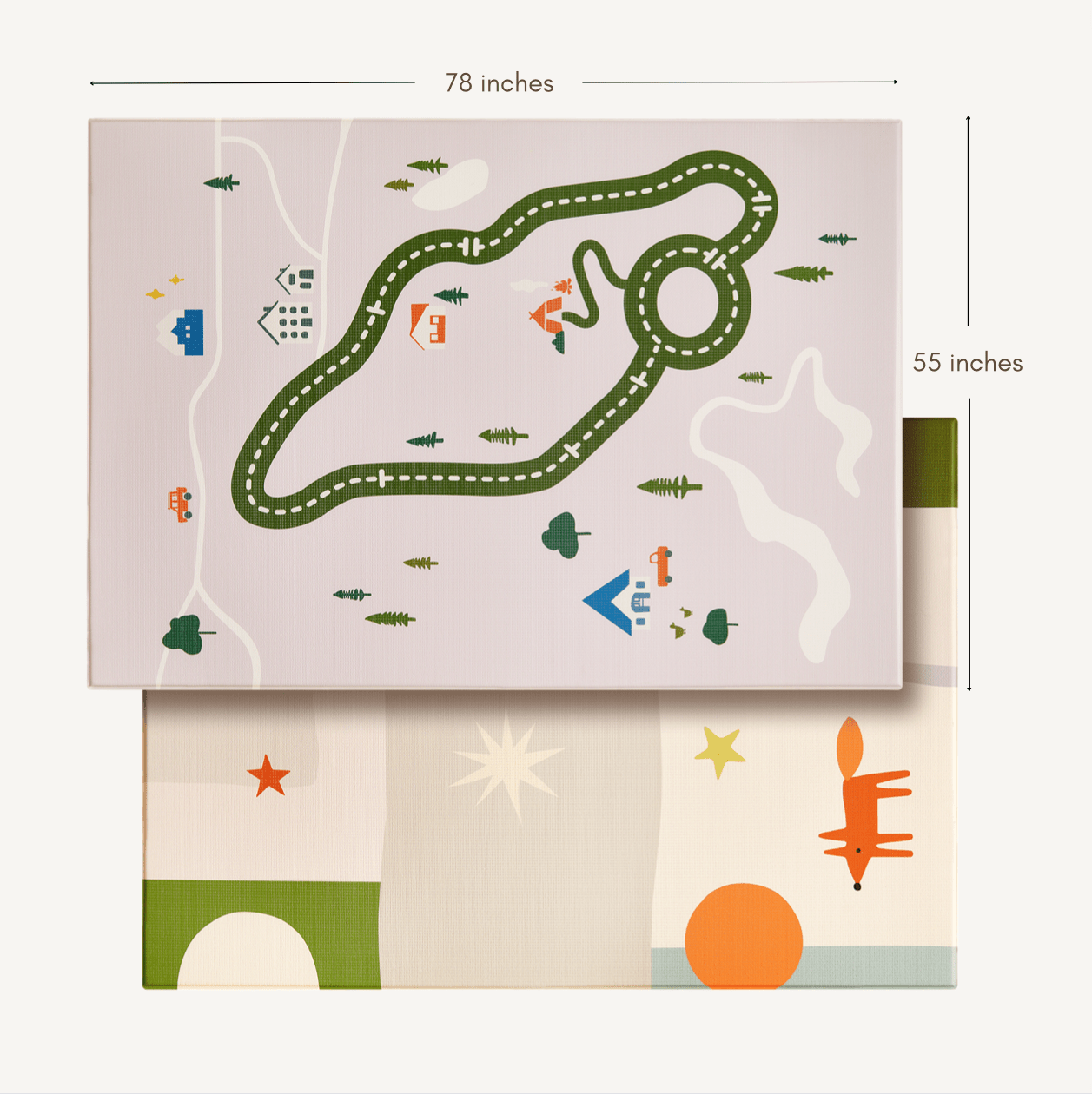 Tiny Land® Double-Sided Baby Playmat Forest Track Wonder - TLBAPM004GN