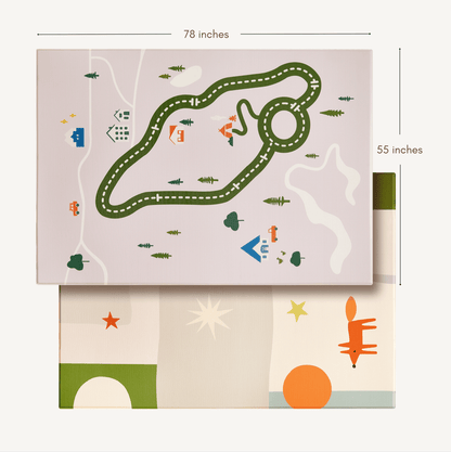 Tiny Land® Double-Sided Baby Playmat Forest Track Wonder - TLBAPM004GN