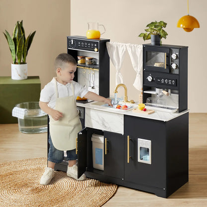 Tiny Land® Iconic Aqua Kitchen with Real-Flow Water System - Black - TLTGPK005