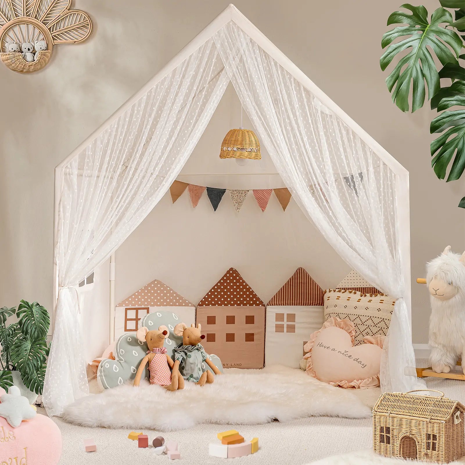 Tiny Land® Large Space Play House with Star Lights - TLTGTT003