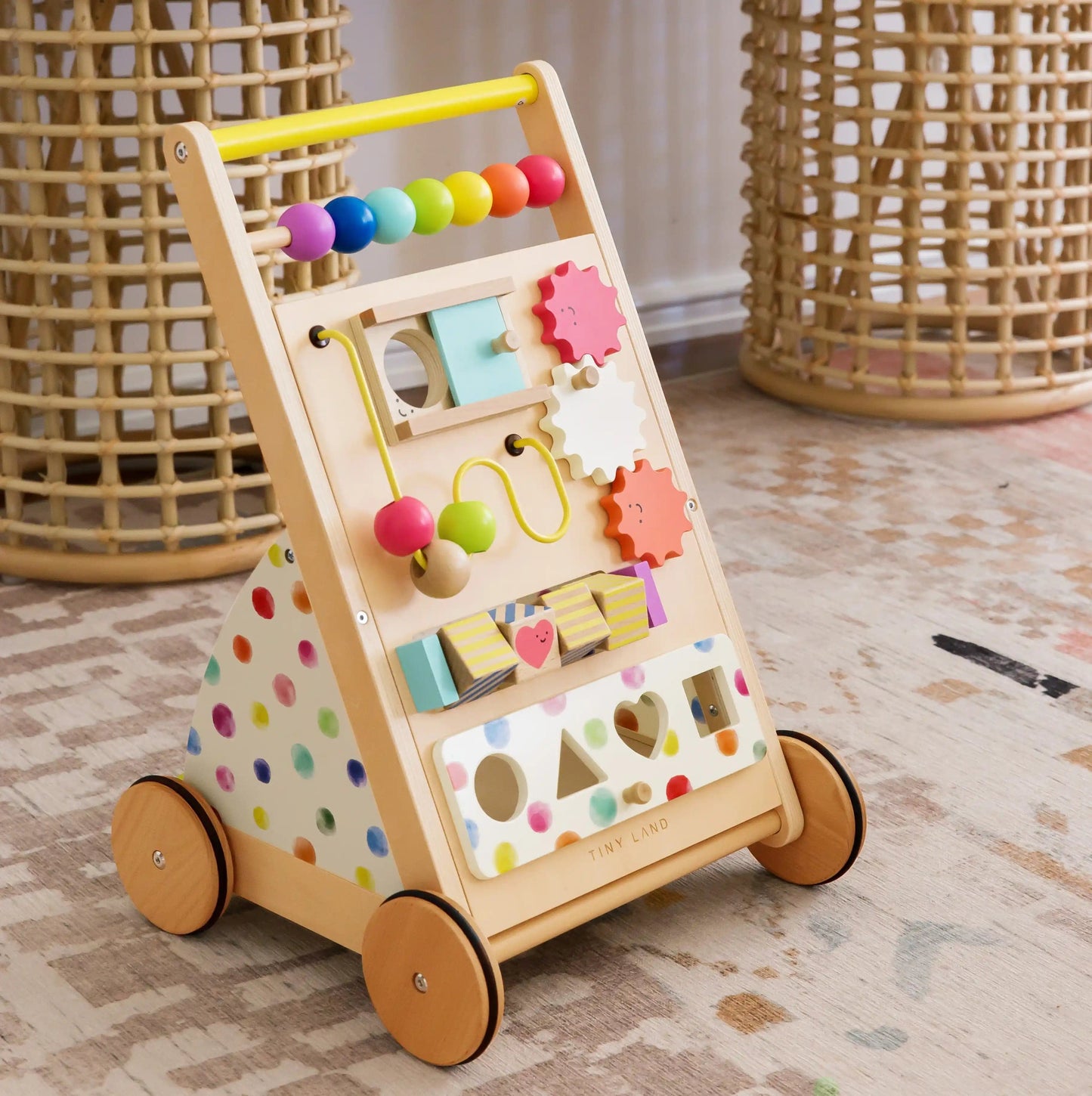 Tiny Land® Premium Natural Wooden Activity Walker - TLTGBW001RC