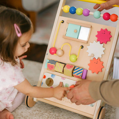 Tiny Land® Premium Natural Wooden Activity Walker - TLTGBW001RC