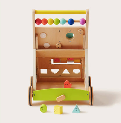 Tiny Land® Premium Natural Wooden Activity Walker - TLTGBW001RC