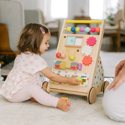 Tiny Land® Premium Natural Wooden Activity Walker - TLTGBW001RC