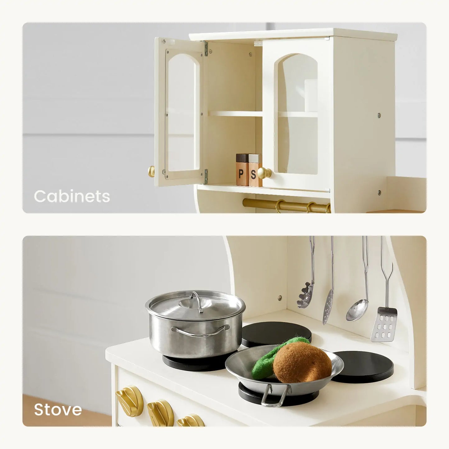 Tiny Land® Serenity Play Kitchen - Cream - TLTGPK004