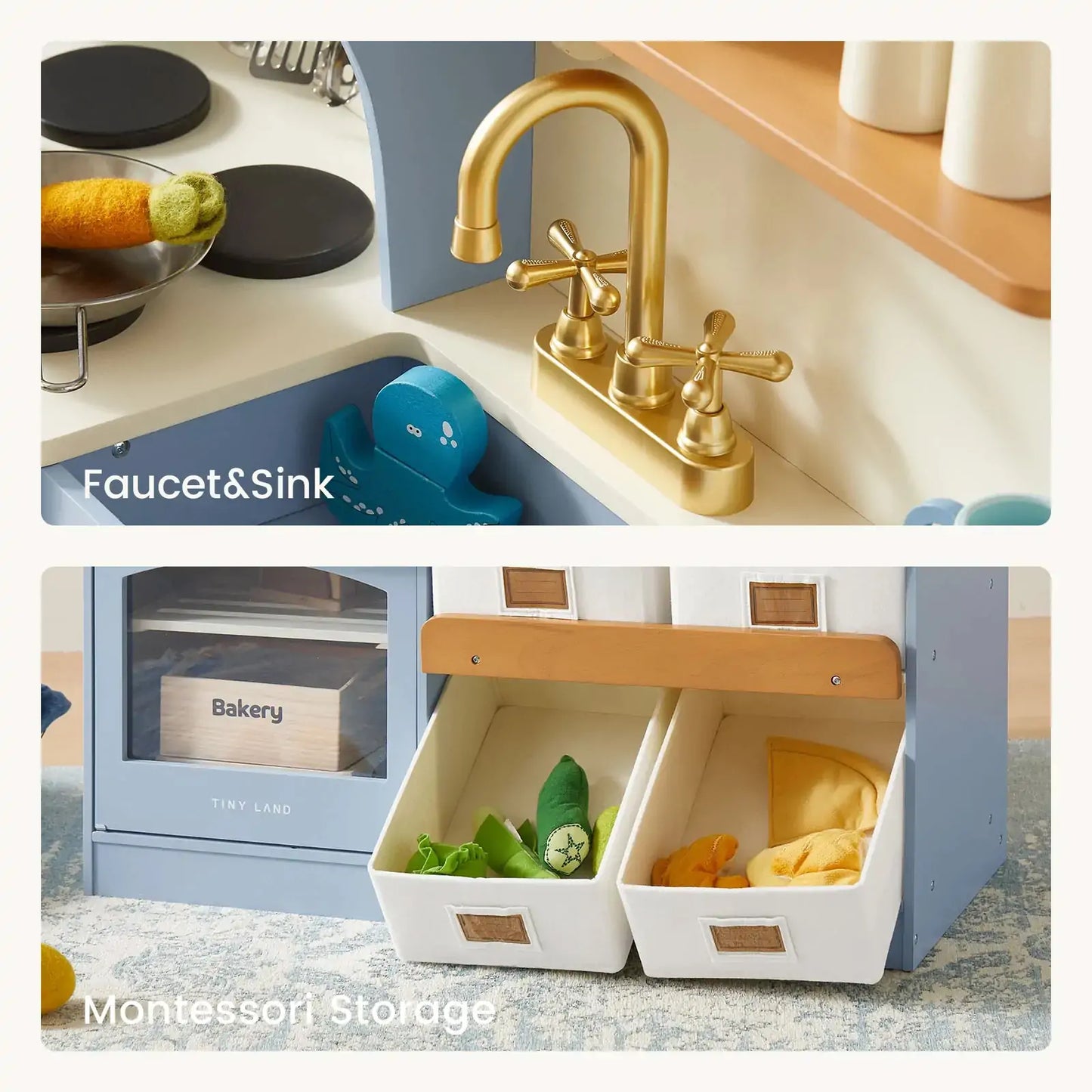 Tiny Land® Serenity Play Kitchen - Lagoon Blue - TLTGPK004BU