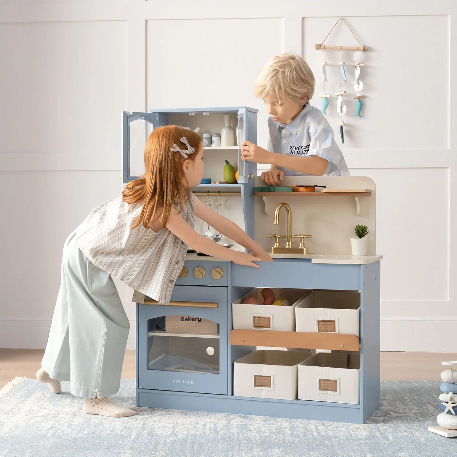 Tiny Land® Serenity Play Kitchen - Lagoon Blue - TLTGPK004BU