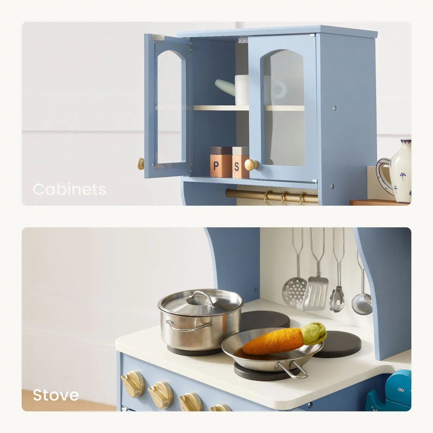 Tiny Land® Serenity Play Kitchen - Lagoon Blue - TLTGPK004BU