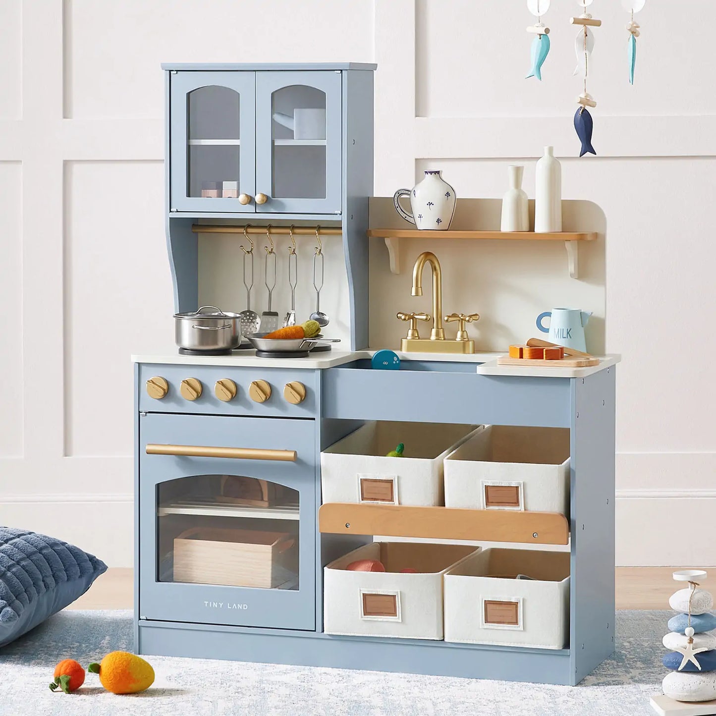 Tiny Land® Serenity Play Kitchen - Lagoon Blue - TLTGPK004BU