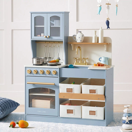 Tiny Land® Serenity Play Kitchen - Lagoon Blue - TLTGPK004BU