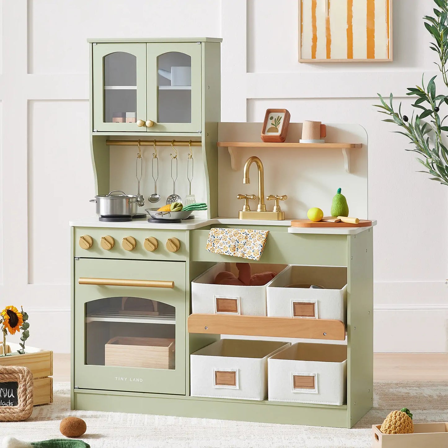 Tiny Land® Serenity Play Kitchen - Sage Green - TLTGPK004GN